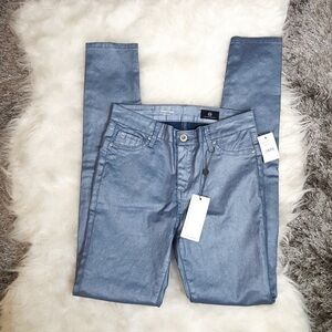 AG Twiggy Sleek Blue Metallic Jeans